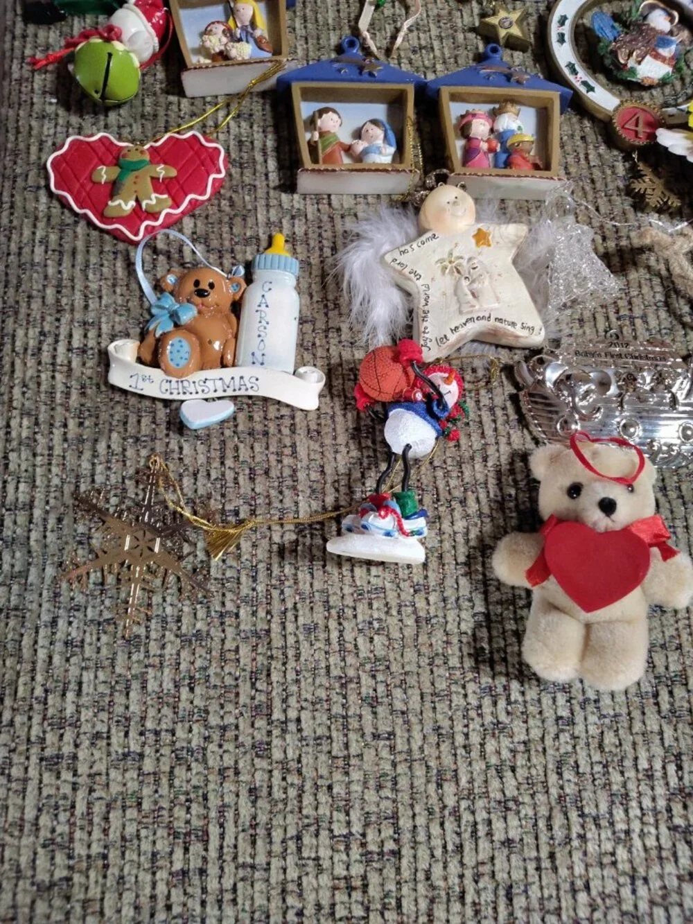 Large Lot Vintage Christmas Tree Ornaments Mixed 70s 80s 90s
